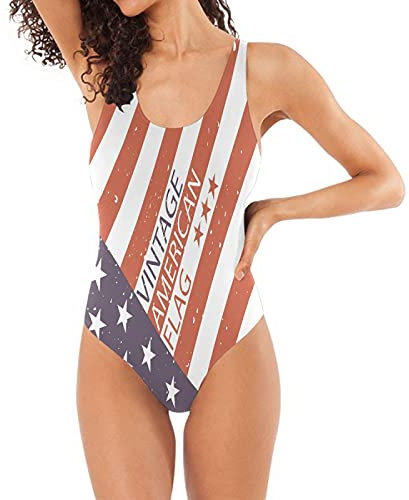 Drapeau Américain USA Femme Maillot de Bain 1 Pièce Tenue de Plage Bikini Monokini Swimsuit pour Filles