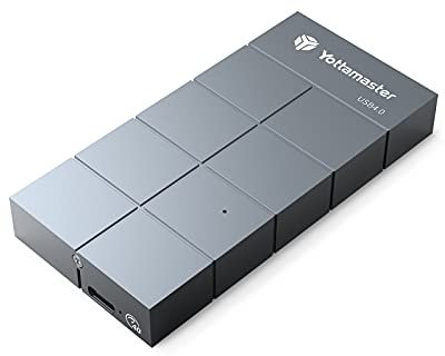 Yottamaster M.2 NVMe SSD Gehäuse,USB 4.0 40 Gbps Aluminium Externes M2 NVMe SSD Enclosure,USB 4 Typ C Gehäuseadapter für 2280 M-Key/B&M Key M.2 SSD,Unterstützung UASP & Trim [HC4]