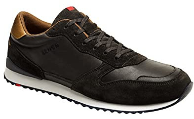 LLOYD Herren Sneaker Edmond, Männer Low-Top Sneaker,lose Einlage,Normalweit,Strassenschuhe,Sportschuhe,Freizeitschuhe,Granit/Coffee,40.5 EU / 7 UK