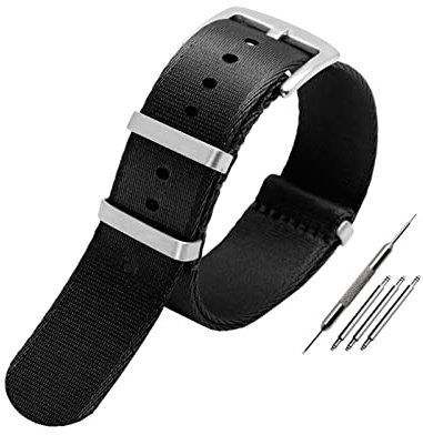 Elegantyl Nato-Nylonarmband 20mm - 23mm Wasserdichtes Uhrenarmband Atmungsaktives und schweißableitendes Uhrenzubehör, 21mm