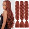 ColorfulPanda 3 Stücke Kupferbraun Kunsthaar zum Einflechten Extensions Braids Für Crochet Twist Flechten Haar 60cm(copper brown)