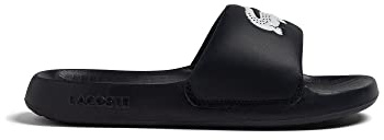 Lacoste Herren Pantoletten Serve Slide 1.0 123 1 CMA, Männer Slipper,Sandalen,Freizeitschuhe,Schlupfschuhe,Slides,SCHWARZ/Weiss (312),44.5 EU / 10 UK