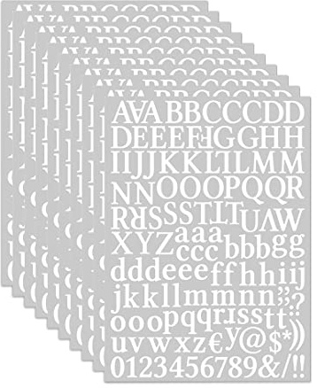 Zayookey 10 Blätter Selbstklebendes Vinyl Buchstaben Zahlen Set Briefkasten Alphabet Nummern Aufkleber Letter Number Stickers für Schilder, Postfach, DIY Scrapbooking