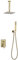 GRAWIT Duschsystem Gebürstetes Gold, 2-Funktions-Duscharmatur-Set mit 20,3 cm Regenduschkopf Wandbrausegarnitur komplett aus Kupfer, Stil A (Size : Style B) Beautiful Scenery