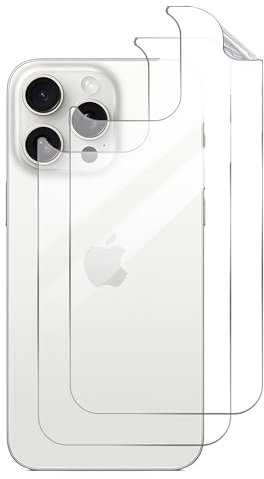 GIOPUEY Rückseite Folie Kompatibel mit iPhone 15 Pro, Hochwertige Materialien Dünn Weiches TPU iPhone 15 Pro Rückseite Schutzfolie - Clear [2 Stück]