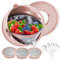 Passoire 4-1 avec bol – Passoire alimentaire avec râpes et cuillères – Passoires pour cuisine – Passoires et passoires – Bol à fruits avec passoire pour pâtes et riz – Rose