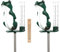 Lantelme Set 2 Stück Regenmesser Frosch mit Metall Erdspieß 55cm und 1 Stück Holz Thermometer Niederschlagsmesser für Garten Außen Dekoration Kunststoff Gartenstecker Gartendeko