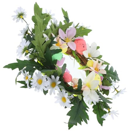Alipis Osterschmuck hängender Osterkranz -Türanhänger Frühlings-Ostergirlande Zweigkranz deko Tür Wandkranz Zeichen Osterszene zum Aufhängen Hase Ornament Osterei Eier schmücken Rattan