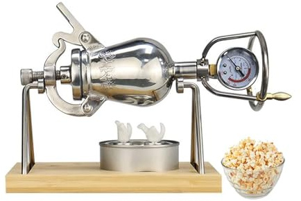 Máquina para hacer palomitas de maíz de alta presión, mini máquina de palomitas de maíz de acero inoxidable 304 con manivela manual, para Navidad, Halloween, fiesta en casa, olla de palomitas de maíz