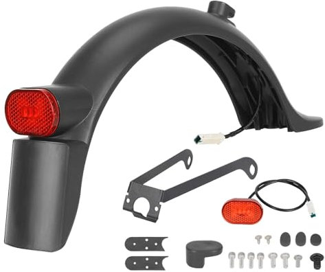 Satgoo E Scooter Schutzblech Hinten für Xiaomi Scooter, Metallhalterung, Integriertes Nummernschild Rahmen, Größerem Rücklicht, Hintere Kotflügel für Xiaomi Pro 2/M365/Pro/1S/Essential/Mi 3 Roller