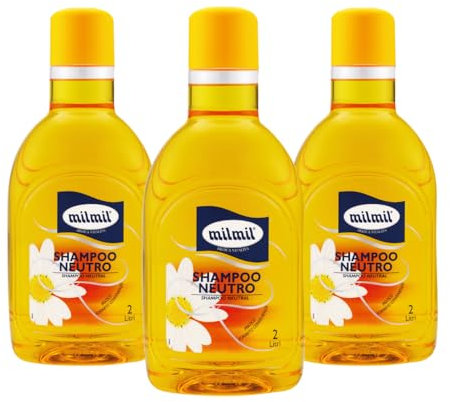Milmil Neutrales Shampoo, ideal für alle Haartypen, geeignet für häufige Anwendung, praktische Vorteilsgröße - 3 x 2000 ml