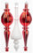 Oairse 40cm/16 Large Christmas Baubles - 3 Pcs Big Red White Finial Drop Ornaments for Tree Decorations, Holiday Wedding Party Xmas Decor