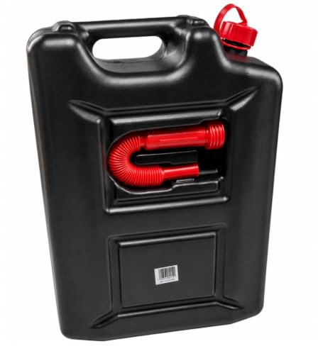 Anwicar Jerrican Essence avec bec Verseur Noir 20 L | Bidon robuste et étanche pour essence ou diesel, pratique comme réserve de carburant et facile à transporter