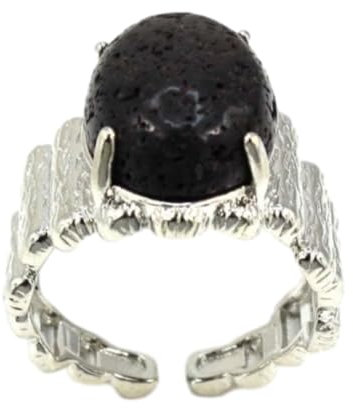 Tesselite Steinringe – Damen-Kristallringe, Naturstein, offene Ringe, ovale Perlenringe, lila Kristall, Rosenquarz, Herren und Mädchen, Party, personalisierter Schmuck, Lavastein, Einheitsgröße