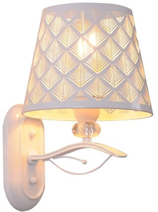 TWSXTE Weiß Nachttischlampen Innenraum Wandlampe E27 Innenleuchte für Cafe House Loft Küche Wohnzimmer und Hotelzimmer ((ohne Glühbirne)