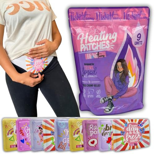 Period Heating Pad for Cramps – Period Kit for Teens, Tweens, Girls, and Women Essentials -Disposable Heating Patches for Menstrual Cramp Pain Relief, Portable Heat Therapy