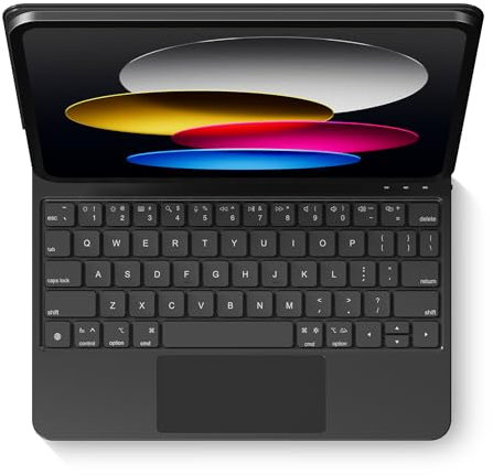 edaiser Custodia per tastiera magica wireless per Apple iPad 10a generazione 2022 11,9 A2696 A2777 A2757, trackpad multi-touch intelligente, retroilluminazione RGB, nero