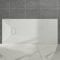 Aquariss White Rectangular Shower Tray Slate Effect SMC Slip-Resistant Shower Base for Bathroom Enclosures 1800x800mm with Waste
