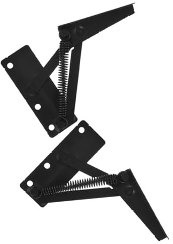 iplusmile 2pcs Spring Hinge Cabinet Hinge Holder Cabinet Door Hinges Sofa Angle Adjuster Furniture Accessory Bench Hinges Furniture Folding Hinge Chest Hinge Black Cold Rolled Steel