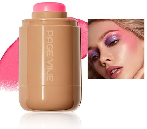 Pocket Blush Stick - Matt Glatt Intensive Farbe Creme Rouge Stick Für Wangen Und Lippen - Natürliches Und Leuchtendes Finish Long-Wearing Cream Blush Für Frauen Mädchen (02 Juice Box, 1 Pcs)