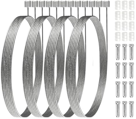 Verazquy 12 Pcs Universal Bike Shifter Gear Cables with End Caps End Ferrules - Bicycle Derailleur Shifter Cables Brake Line for Mountain Road Bike Repair
