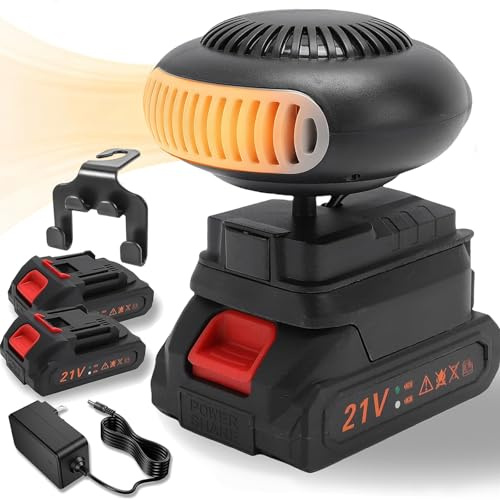 Riscaldatore a batteria, nuovo riscaldatore portatile per auto a batteria 2026, riscaldatore d'ambiente senza fili, per ufficio e interni (5 cellules,Batterie * 2)