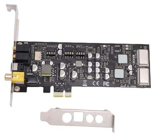 Denash Carte Son PCIE, Technologie Sonore HiFi 100 DB SNR, Carte Son PCI Express à Interfaces Multiples, avec Support à Profil Bas pour Le Traitement Professionnel