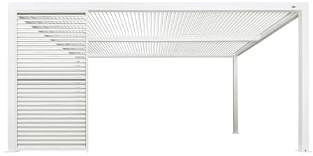 PURPLE LEAF Pergola Bioclimatique Panneau Brise-Vue (1/4 côté 4,8 m), Blanc | Compatible avec la pergola de jardin extérieur PURPLE LEAF 4,8 m, Pare-soleil, Instructions détaillées, Entretien facile