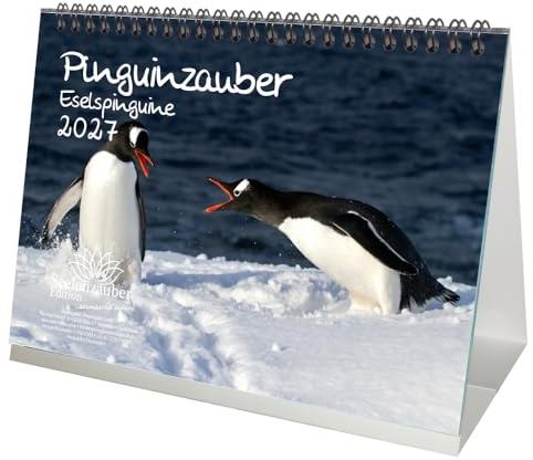 Pinguinzauber Eselspinguine DIN A5 Tischkalender für 2027 Pinguin - Seelenzauber