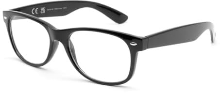I-Sential Bifocal Reading Glases Black Frame Clear Lens Mens Womens Retro Classic With Case +1.75