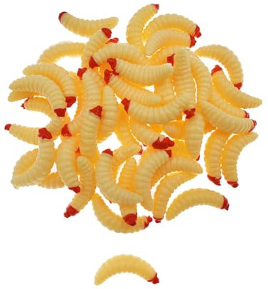 Silikon Soft Maden Wurm Soft Artificial Bread Wurm Angelköder künstliche Brotwürmer Angelköder (Beige(50pcs))