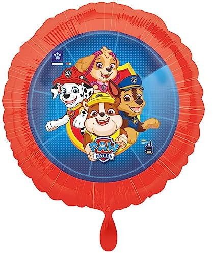 Amscan 3910801 rote Paw Folienballons, 1 Stück, SC:Paw Patrol 2018, klein
