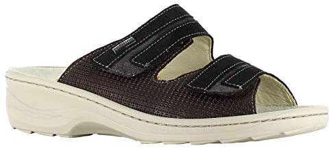 Fidelio Softline S234081 Pantoletten/Pantoffel Damen mit Wechselfussbett Made in Europe (41 EU, Nero Maiella)