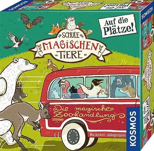 KOSMOS 681005 Die Schule der magischen Tiere - Auf die Plätze, Rasantes Ablege-Spiel, lustiges Kinderspiel ab 7 Jahre, Geburtstagsgeschenk, Mitbringsel