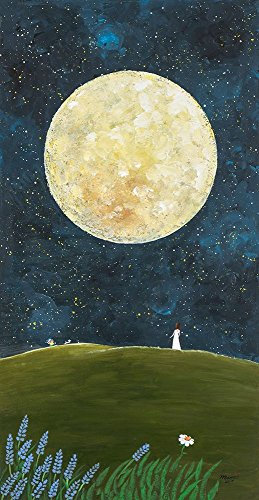 Feeling at home Leinwandbild, gerahmt, mit amerikanischem Box-Moon-Wisher-I-Manki-Sim-Bath-Fine-Kunstdruck auf Holzrahmen, vertikal, 53 x 27 cm