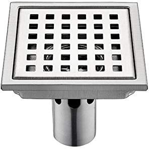 Siphon De Sol INOX 1 Pcs en Acier Inoxydable Drain15Cm * 15Cm Filtre Carré Déodorant Anti Retour Fuite d'eau 15Cmb
