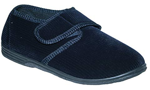 footloose.shoes Diabetic Orthopedic Men's Easy Close Wide-Fitting Touch Close Bar-strap Shoe Slippers Sizes 6-14 (Navy Zac, UK Footwear Size System, Adult, Men, Numeric, Wide, 13)