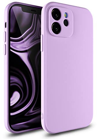Etuano für iPhone 12 Mini Hülle Silikon, Handyhülle mit Kameraschutz Microfiber, Kratzfeste Rundumschutz Case (Lila, iPhone 12 Mini)