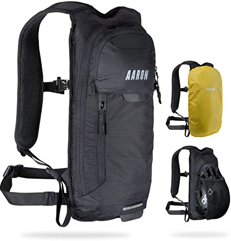 AARON Fahrradrucksack und Skirucksack klein 8L, MTB Rucksack, Wasserdicht mit Regenschutz, Wanderrucksack klein für Damen & Herren