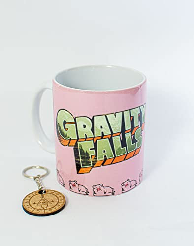 TusPersonalizables.com Taza + Llavero - Gravity falls - (Taza + Llavero - Gravity falls - Pato - El Cerdo del Viajero del Tiempo…)