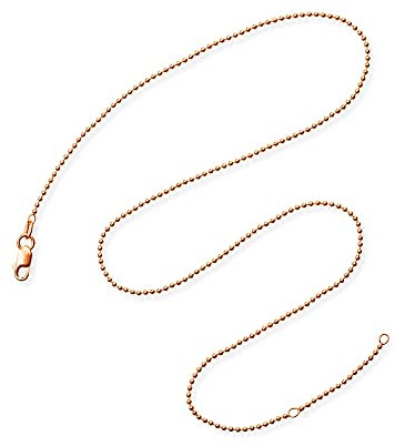 Drachenfels Feine Kugelkette aus Sterlingsilber rotgoldplattiert mit Karabinerverschluss in der Länge 42 + 45 cm/Halskette aus 925 Echtsilber für Damen/D KK 52/RG.
