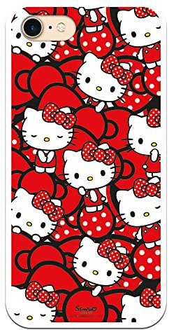 Personalaizer iPhone 7 Case - iPhone 8 Case - SE 2020 - Hello Kitty Red Bows and Dots