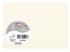 Clairefontaine 56080C - Paquet de 25 Cartes Simples - Format C6 11x15,5cm - 210g/m² - Coloris Blanc Naturel - Papier d'Invitation Evènements et Correspondance - Gamme Pollen - Papier Premium