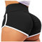 TZLDN Damen Scrunch Kurze Leggings - Push Up Delphin Shorts Tights Laufhosen für Sport Yoga Fitness Radfahren Workout B01 Schwarz S