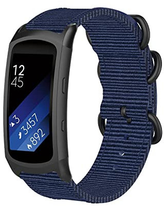 Gheper Cinturino in nylon intrecciato compatibile con Samsung Gear Fit2 Pro SM-R365/Gear Fit2 SM-R360 Cinturino da polso Quick Fit Cinturino in tessuto per Gear Fit 2/Fit 2 Pro