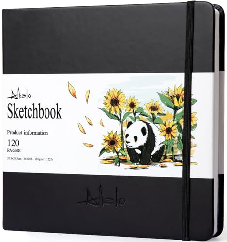 Skizzenbuch zum Zeichnen, 120 Seiten Skizzenbuch, 55,3 kg/180 g/m² dickes Papier