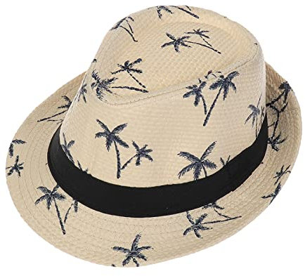 JK Home Sun Hats for Women Men, Summer Panama Trilby Fedora Short Brim Jazz Hat UV, Vintage Straw Beach Cap Light Khaki