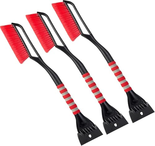 FOVAL Eiskratzer Schneebürste (68,6 cm), breiterer Eiskratzer (12 cm Breite), Schneeräumungs-Autobürste mit bequemem Schaumstoffgriff für Autos, LKWs, SUVs, Windschutzscheibe, Fenster – Winterwerkzeug