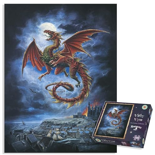 All Jigsaw Puzzles - Gothic Fantasy Puzzle für Erwachsene - The Whitby Wyrm - 1000 Teile - Magisches Kunstwerk - Made in UK