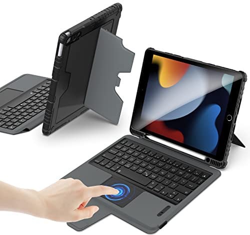 Nillkin Keyboard Case for iPad 10.2 Inch 2021 2020 2019 (9th / 8th / 7th Generation) with Slide Camera Cover,Built-in Pencil Holder, Slim Cover with Detachable Wireless Keyboard-Black